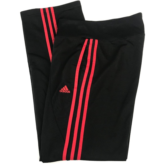 adidas sweatpants black with red stripes